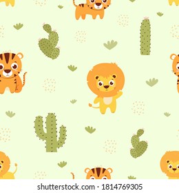 Patterns in pastel colors with wild animals, flowers, coconuts and plants