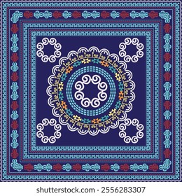 Patterns for pillows designed by using Turkmen ornaments in interesting colors. Traditional culture for home interior designs. 