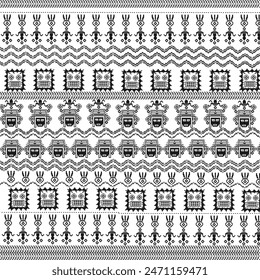 Patterns Pixels Tribal Abstract Geometric Mosaic Cultural Textured Digital art