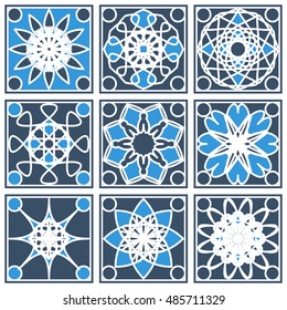 Patterns set with arabic geometric ornaments. Vector collection