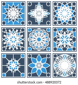 Patterns set with arabic geometric ornaments. Vector collection