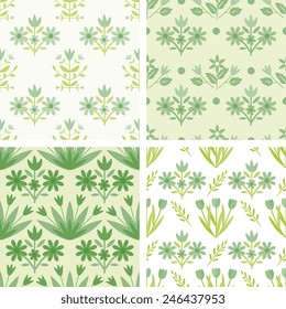 Patterns set with decorative flowers