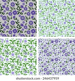 Patterns set with decorative flowers