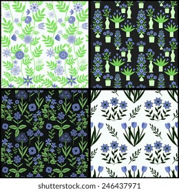 Patterns set with decorative flowers