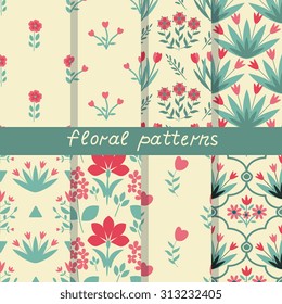 Patterns set with decorative flowers