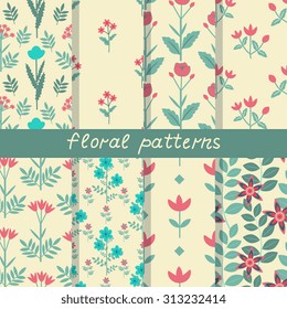 Patterns set with decorative flowers