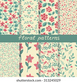 Patterns set with decorative flowers