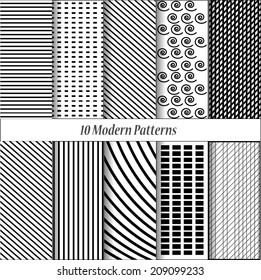 Patterns set. Design elements. Vector.