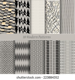 Patterns set. Design elements. Vector art. Stylish texture with 3D effect