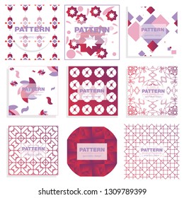 patterns set. Distress texture grunge design. Striped and dot ornaments. Grunge paint backgrounds. Vector wallpaper or fabric print