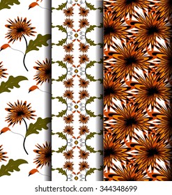 Patterns set with floral ornament with white.