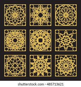 Patterns set with luxury arabic geometric ornaments. Vector collection