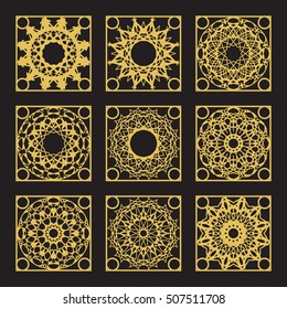 Patterns set with luxury arabic geometric ornaments. Vector collection