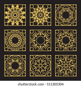 Patterns set with luxury arabic geometric ornaments. Vector collection