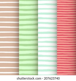Patterns set with painted stripes. Vector illustration