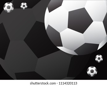 Patterns from a soccer ball. Black and white. Vector illustration.