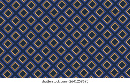 Patterns square diamond blue and orange seamless in dark blue background