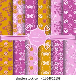 Patterns of squiggles. Set of seamless vector paper Can be used for wallpaper, image fill, web page, background, surface.