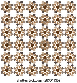 patterns of stars and circles brown