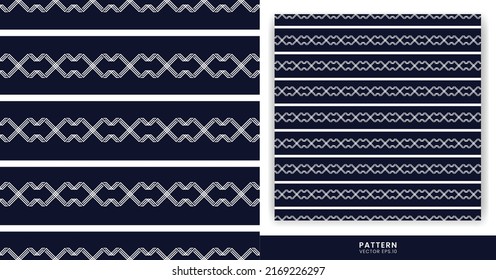 Patrones con temas de rayas - franjas azules y blancas con un toque moderno y lujoso en un fondo azul se pueden usar para diseñar ropa, libros, regalos u otros diseños.
