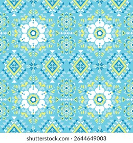 ﻿﻿Geometric patterns in the style of native art are expressed with sharp yellow and orange lines on a dark brown background. The symmetrical structure resembles a flower or star.