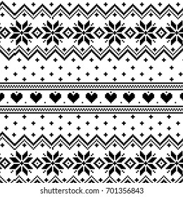 patterns with stylized winter Nordic ornament. Vector illustration.