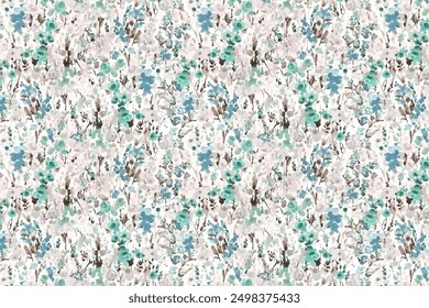 patterns in tiny wildflowers. Millefleurs in the country style. Background of a flowery meadow for textiles, wall coverings, pattern fills, surfaces, prints, and gift wrap