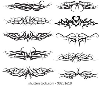 Patterns of tribal tattoo for design use