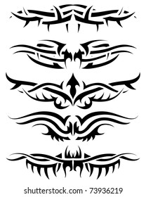 Patterns of tribal tattoo for design use. Vector illustration.