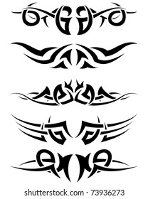 Patterns of tribal tattoo for design use. Vector illustration.