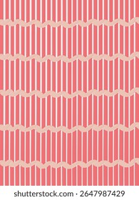Patterns using red and pink and white tones as the main colors and there is a light pink and orange beige of the curly lines as the elements that intersect.