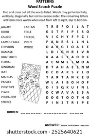 Patterns word search puzzle game