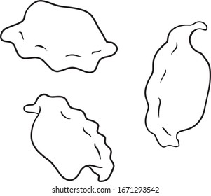 Icono de vector de contorno de partes. Icono de cebollas negras de línea delgada, ilustración de elemento simple vector plano del concepto de cultivo editable aislado en fondo blanco