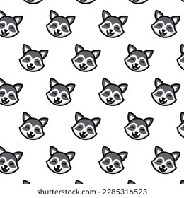 Pattren head raccoon cute animal logo