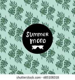 Patttern of summer mood and plants