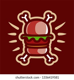 Patty with bones vector illustration template
