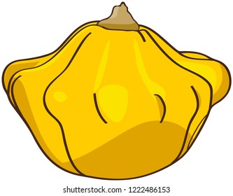 Patty pan, yellow squash, isolated