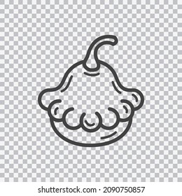 Pattypan Squash line icon. Vector isolated on transparent background.