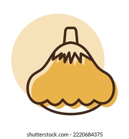 Pattypan squash or patisson isolated vector icon. Vegetable sign. Graph symbol for food and drinks web site, apps design, mobile apps and print media, logo, UI