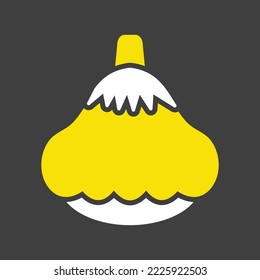Escuadrón de pattypan o glifo vectorial aislado de la pastelería en un icono de fondo oscuro. Señal de verduras. Símbolo gráfico del sitio web de comida y bebida, diseño de aplicaciones, aplicaciones móviles y medios impresos, logotipo, interfaz de usuario