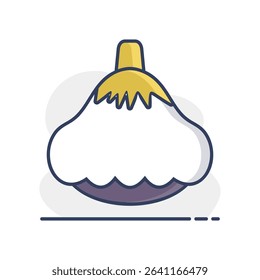 Pattypan squash or patisson isolated vector icon. Vegetable sign. Graph symbol for food and drinks web site, apps design, mobile apps and print media, logo, UI