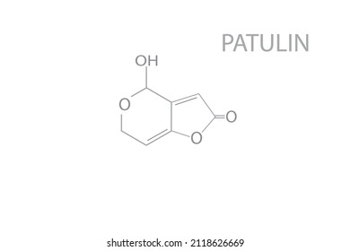 Patulin chemical molecular skeletal formula. Vector illustration.