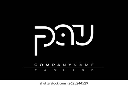 PAU abstract letter design. Modern Business Logo Design With Abstract Typography and Contemporary Style