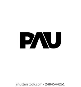 PAU-Buchstabe Monogramm Typografie Logo