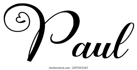 Paul - black color - first name - ideal for websites, e-mails, presentations, greetings, sublimation cards, cricut, t-shirt, sweatshirt, prints, cricut, silhouette,
