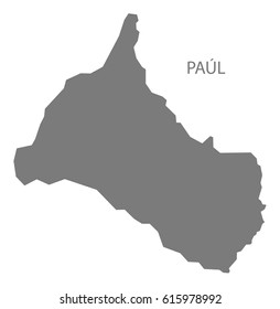 Paul Cape Verde municipality map grey illustration silhouette