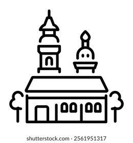 Paul fortress icon in outline style 