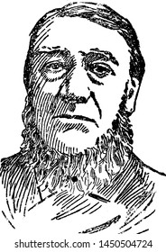 Paul Kruger, Vintage Engraved Illustration