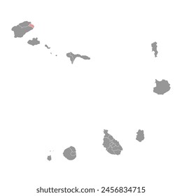 Paul municipality map, administrative division of Cape Verde. Vector illustration.