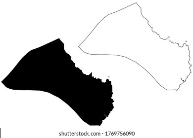 Paul municipality (Republic of Cabo Verde, concelhos, Cape Verde, Santo Antao island, archipelago) map vector illustration, scribble sketch Paul map